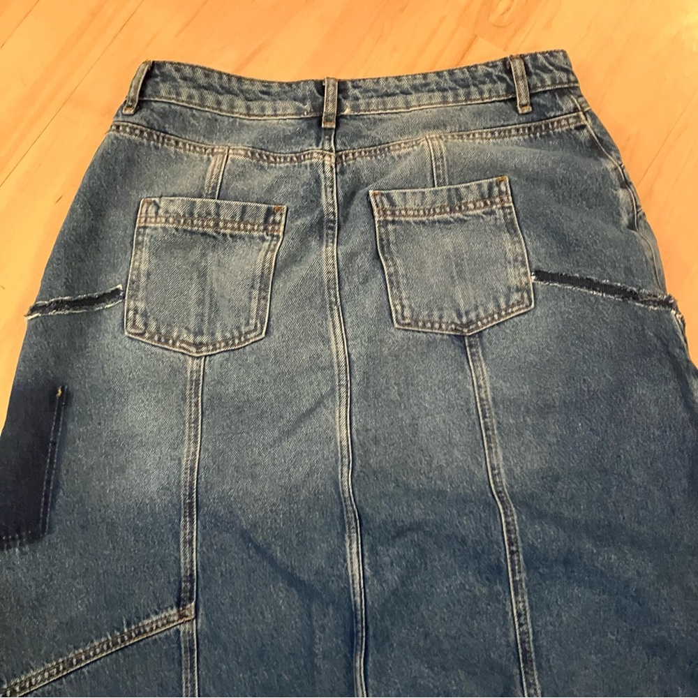 Anthropologie Pilcro Denim Re-worked Midi Skirt - Indigo - Picture 7 of 15